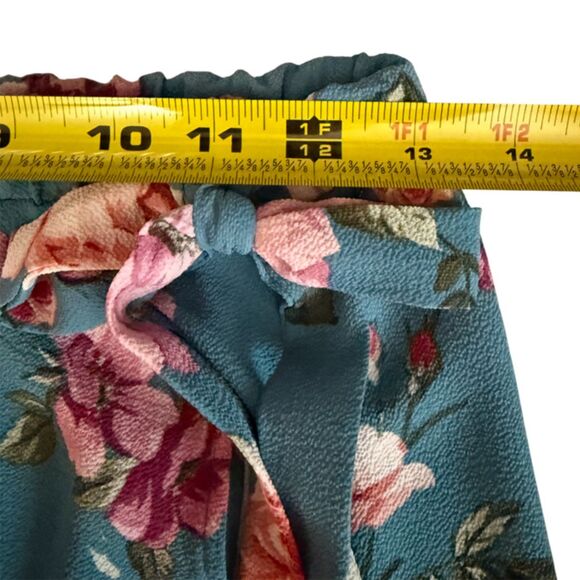 Bobeau Blue Floral Wrap Midi Skirt Size M - Picture 9 of 10